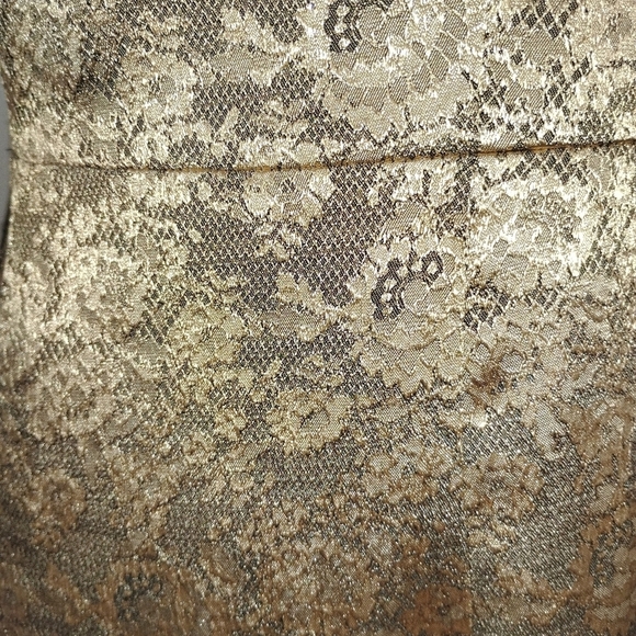 MUTED GOLD LACE PRINT DRESS NWT - Picture 6 of 10